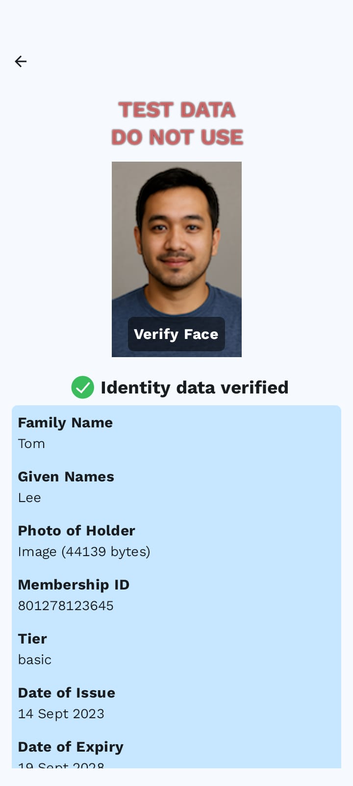 Loyalty Reader Result